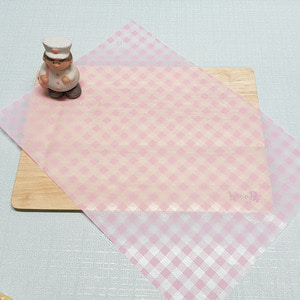 체크유산지 핑크(25 x 35 cm /50매)