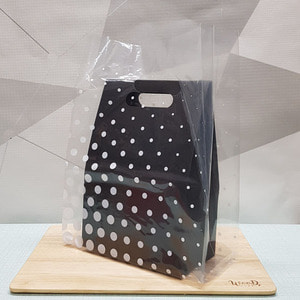 PE땡땡이 비닐쇼핑백(중22.5+11x33.5cm /100매)