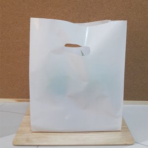 백색PE 비닐쇼핑백(소 23+12x35cm/100장)상점,마카롱.분식용.대중적인(소)사이즈